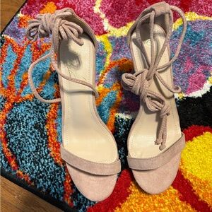 Elegant Pink Suede Women's Sandals